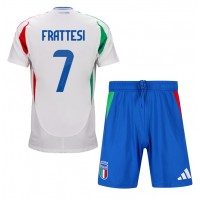 Italia Davide Frattesi #7 Bortedraktsett Barn EM 2024 Kortermet (+ Korte bukser)